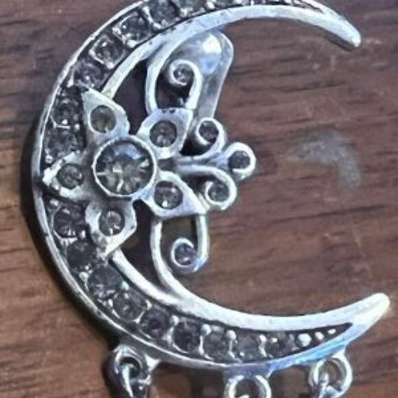 Vintage Kirks Folly Moon and Stars Dangle Clip on earrings - Picture 5 of 9